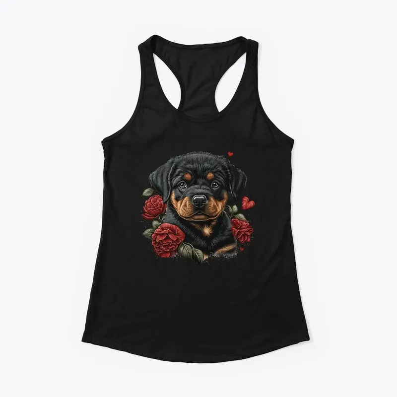 Rottweiler and Roses Tee